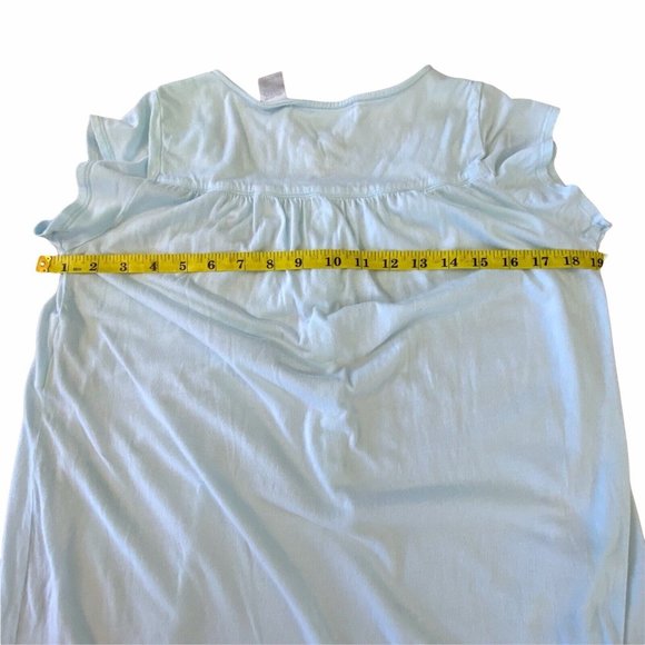 Eileen West Cotton Blend Nightgown Light Blue Chemise XS/S Short - Picture 4 of 8